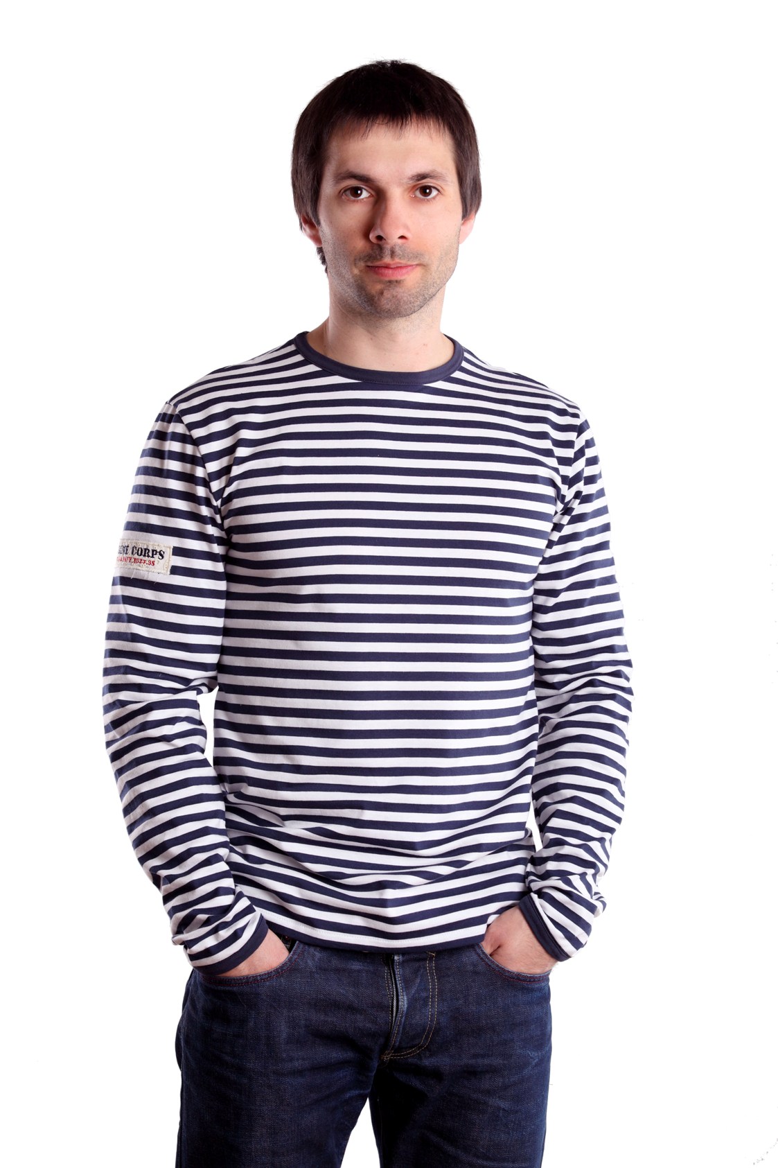 Námořnické pruhované tričko pánské s dlouhým rukávem